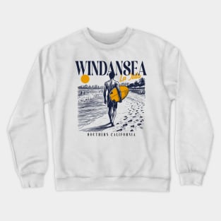 Vintage Surfing Windansea, La Jolla, California // Retro Surfer Sketch // Surfer's Paradise Crewneck Sweatshirt